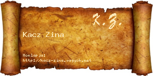 Kacz Zina névjegykártya